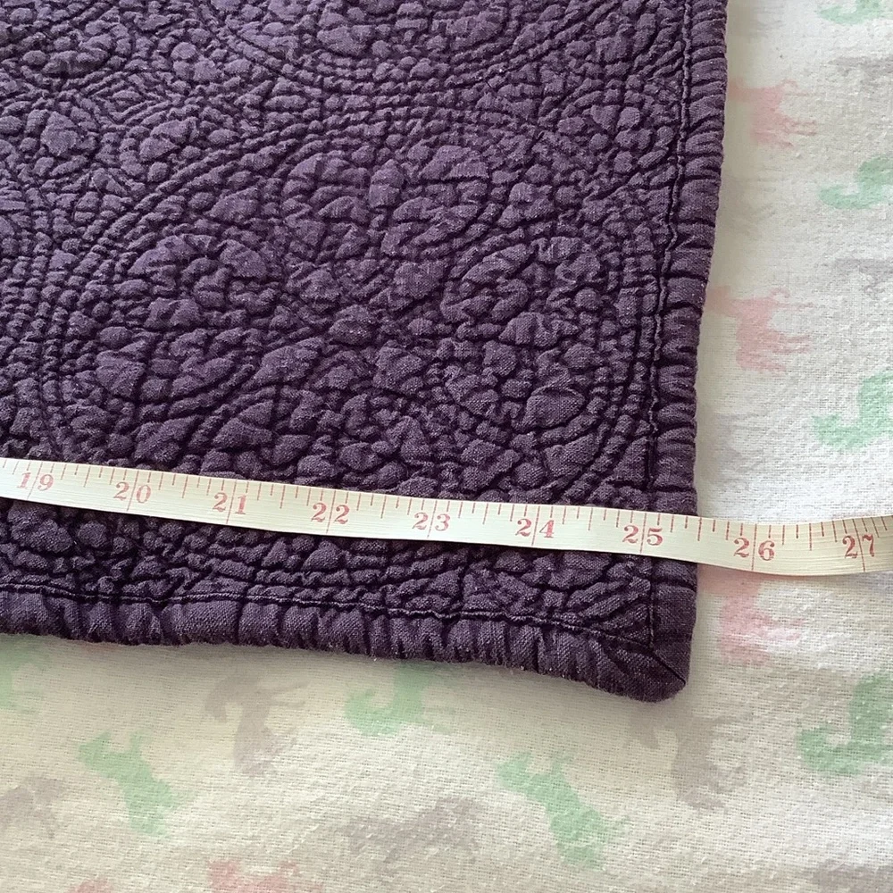 Restoration Hardware Quilted Pillow Sham Pair in Deep Purple